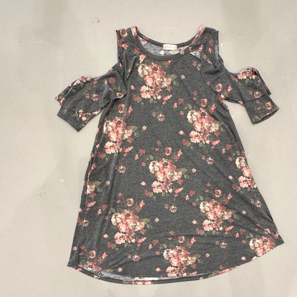 Off the Shoulders Floral Dress with Pockets